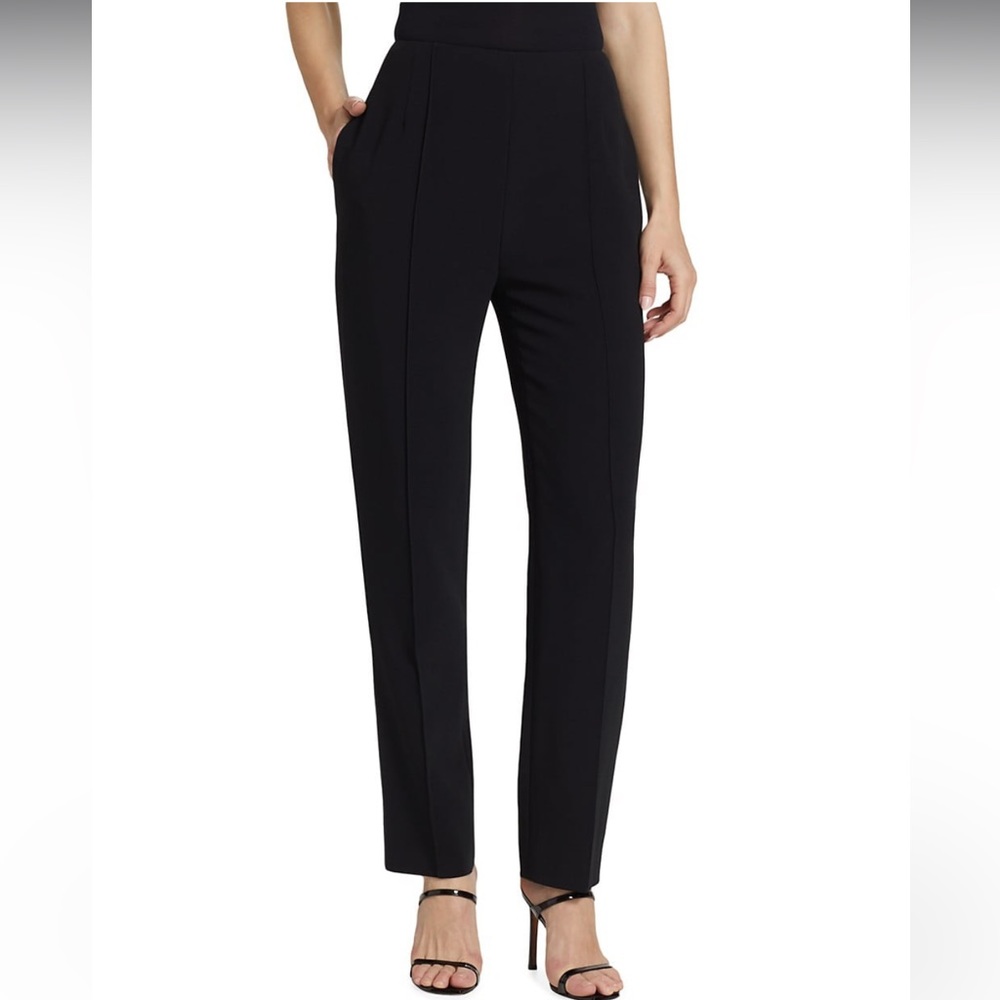 NWT Jason Wu Pintuck High-waisted Straight-leg Pants In Black